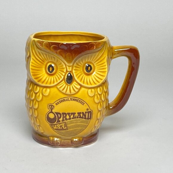 Vintage Opryland Nashville USA Owl Coffee Mug 3D Ceramic Made In Japan - Picture 1 of 7